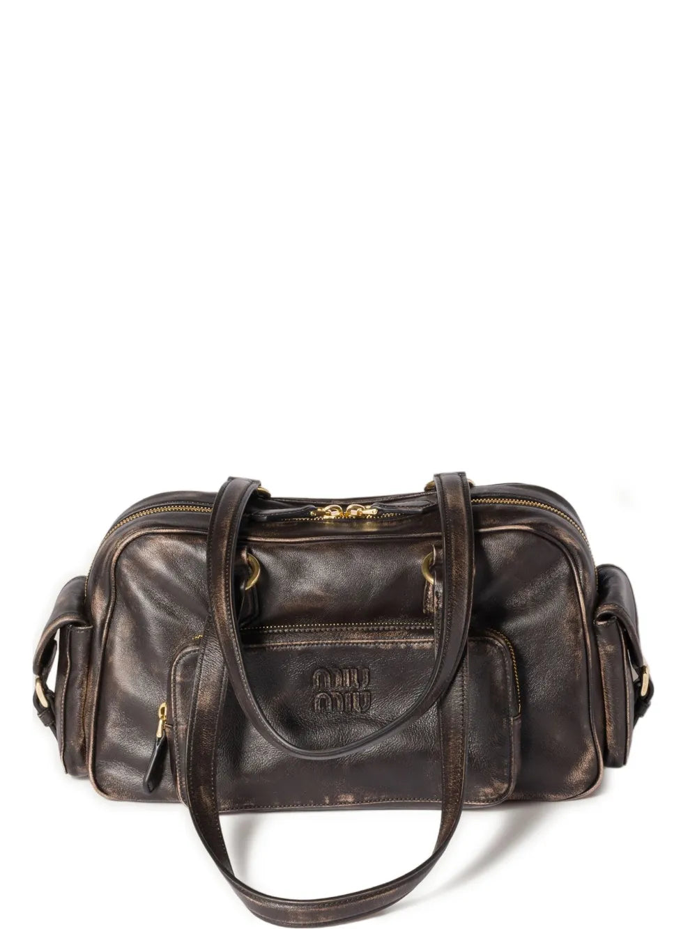 Miu Miu Pocket Logo Embossed Tote Bag — Same as shown — Size One Size — Front View