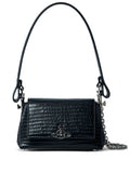 Vivienne Westwood Small Hazel Croc Embossed Flap Shoulder Bag — Same as shown — Size One Size — Front View
