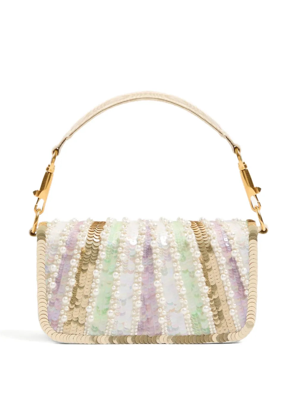 Valentino Garavani Small Loco Embroidered Jewel Logo Shoulder Bag — Same as shown — Size One Size — Side View