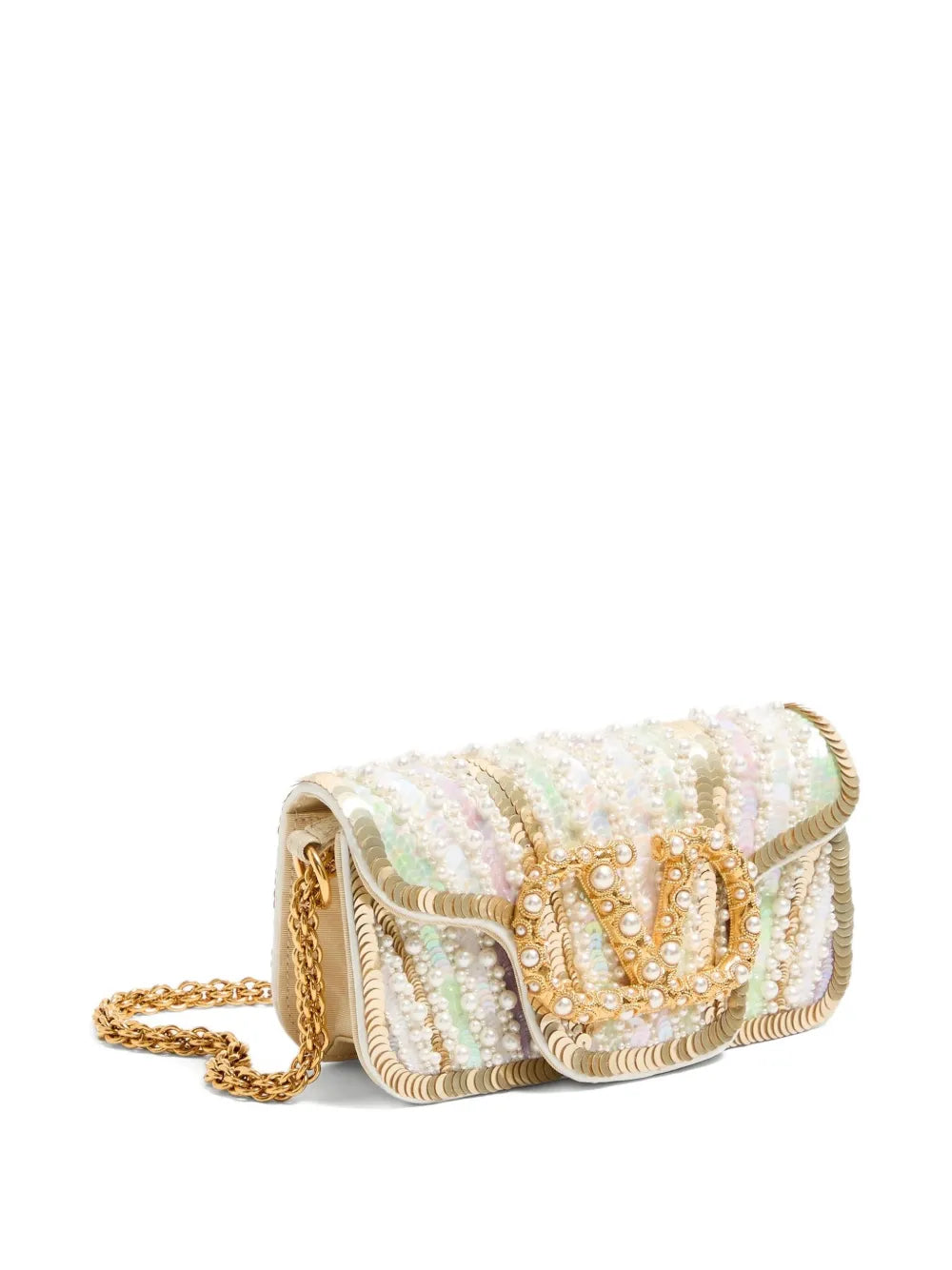 Valentino Garavani Small Loco Embroidered Jewel Logo Shoulder Bag — Same as shown — Size One Size — Back View