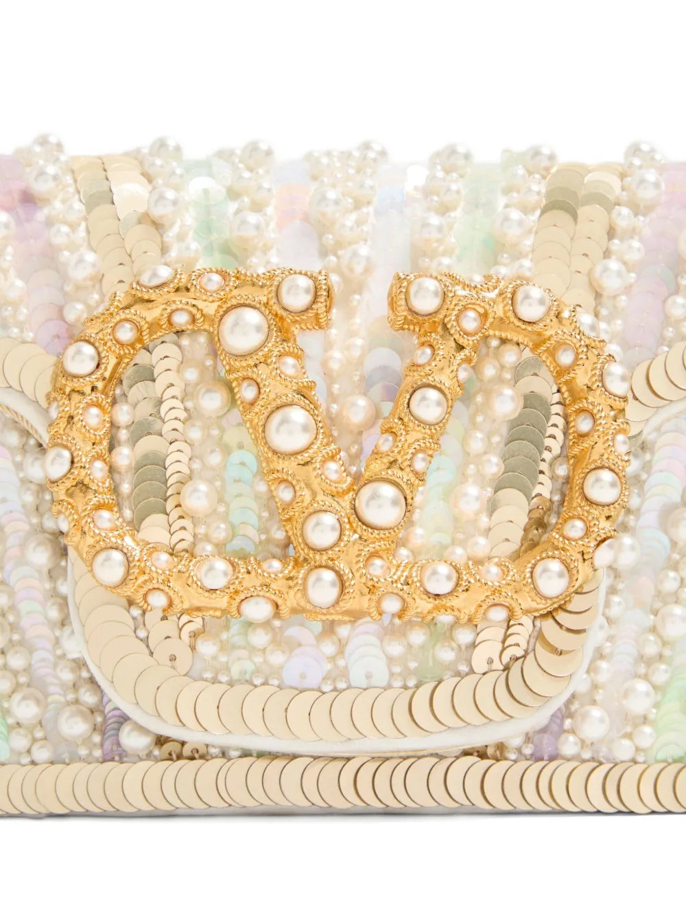 Valentino Garavani Small Loco Embroidered Jewel Logo Shoulder Bag — Same as shown — Size One Size — Top View