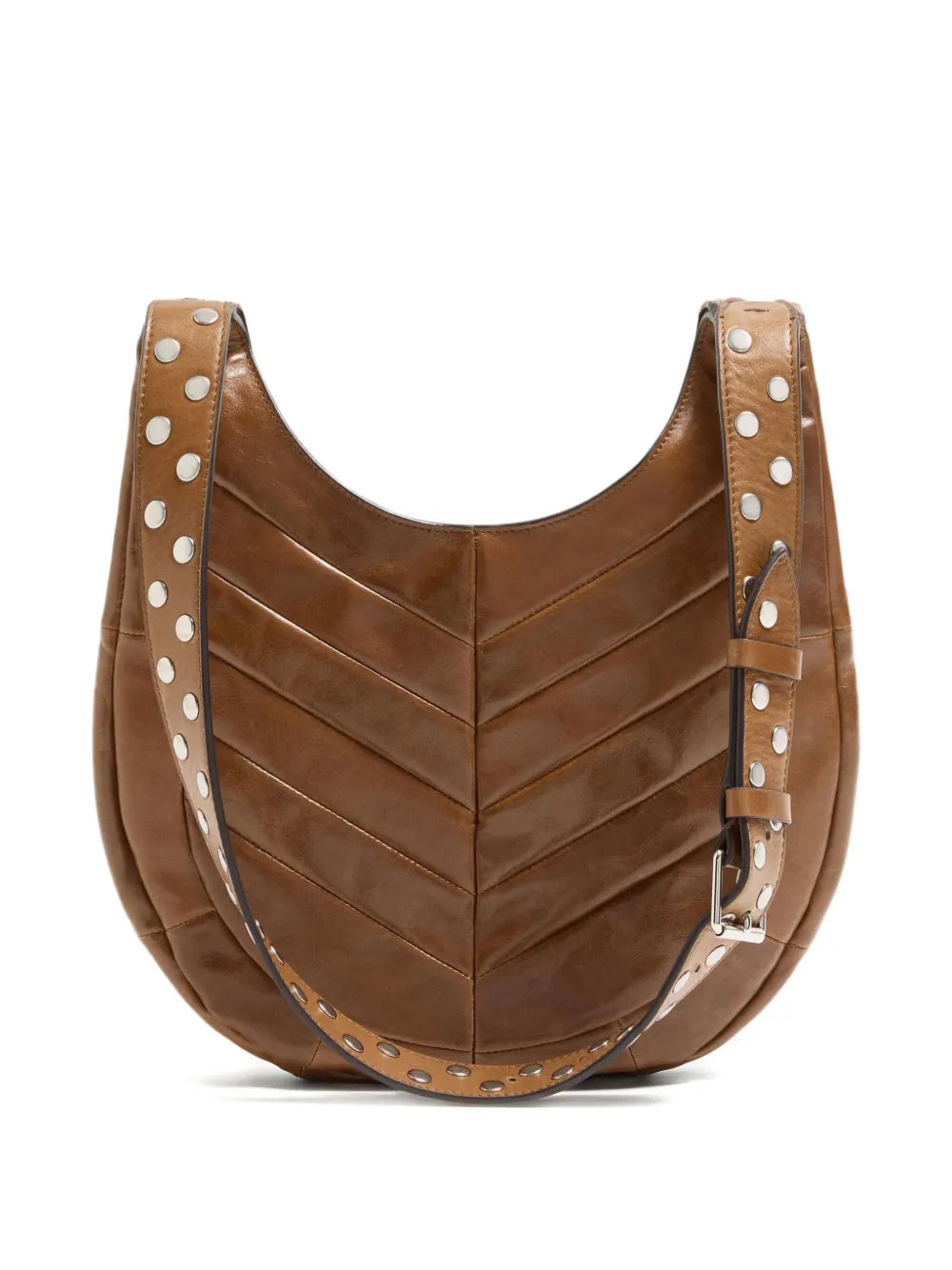 Valentino Garavani Chevron Pattern Stud Detail Shoulder Bag — Same as shown — Size One Size — Back View