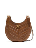 Valentino Garavani Chevron Pattern Stud Detail Shoulder Bag — Same as shown — Size One Size — Front View