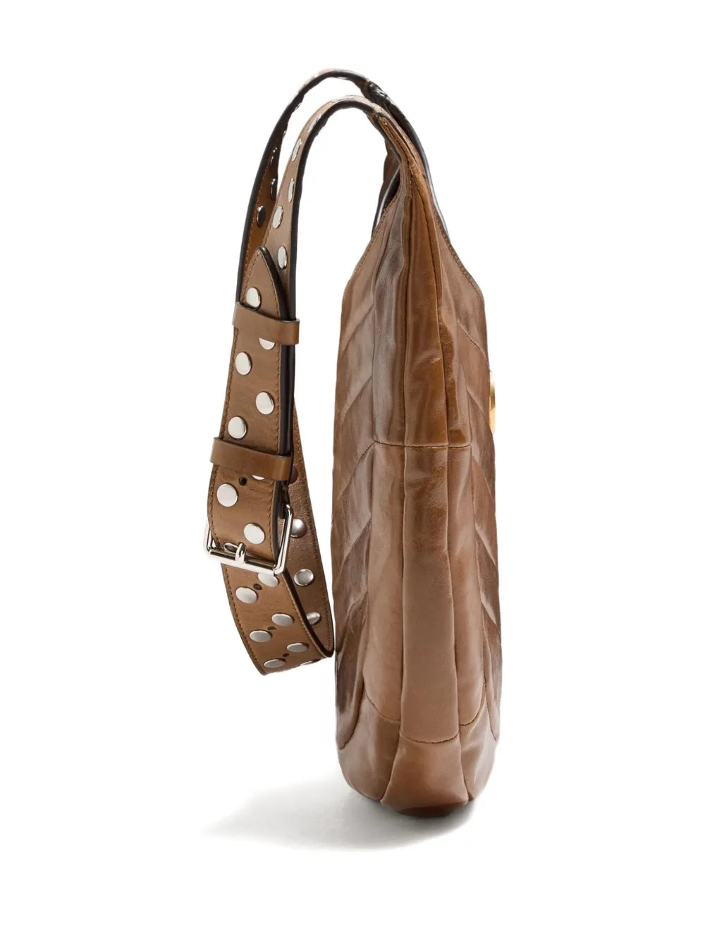 Valentino Garavani Chevron Pattern Stud Detail Shoulder Bag — Same as shown — Size One Size — Top View