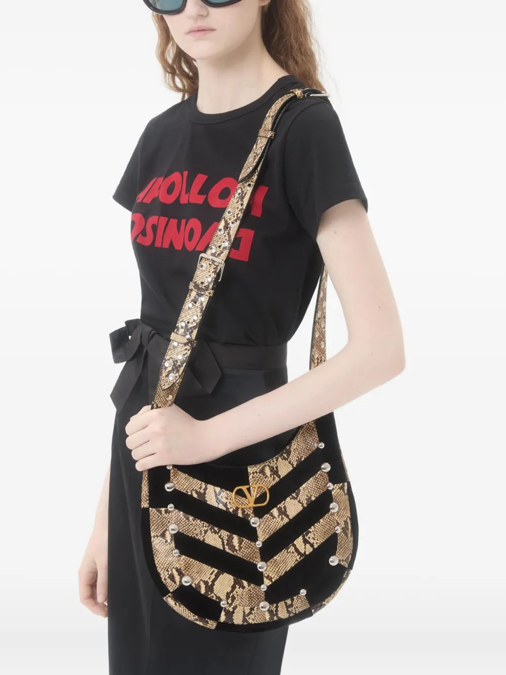Valentino Garavani Small Chevron Patterned Shoulder Bag — Same as shown — Size One Size — Side View