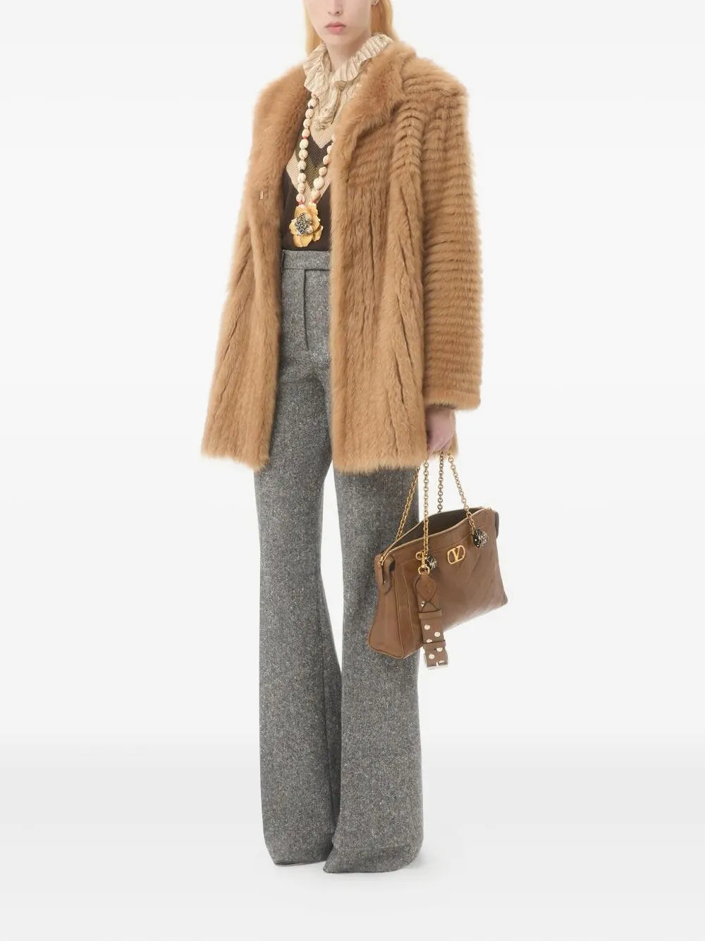 Valentino Garavani Panthea Leather Shoulder Bag — Same as shown — Size One Size — Side View