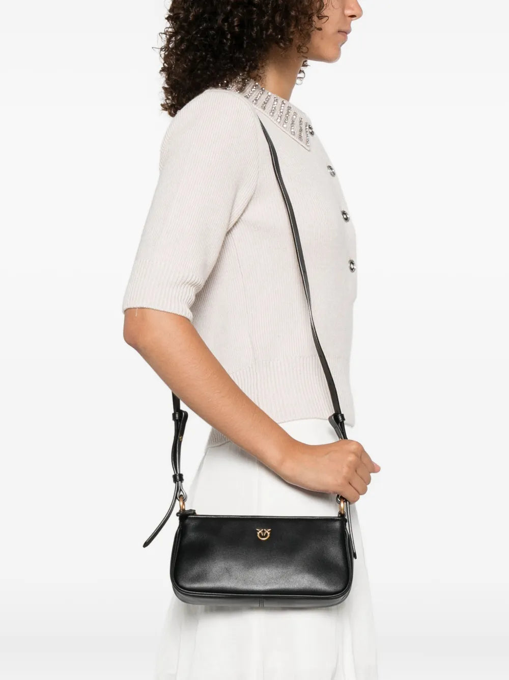Pinko Rectangle Leather Shoulder Bag — Same as shown — Size One Size — Side View