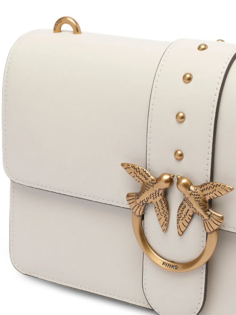 Pinko Classic Love One Simply Bird Embellished Studded Shoulder Bag — Same as shown — Size One Size — Top View