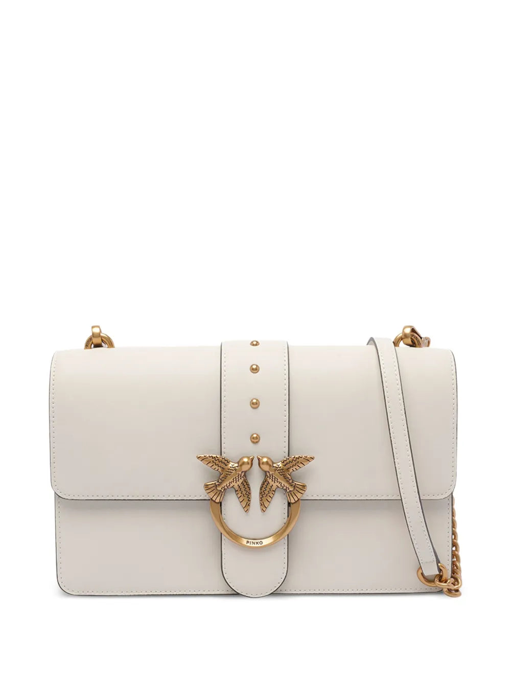 Pinko Classic Love One Simply Bird Embellished Studded Shoulder Bag — Same as shown — Size One Size — Front View