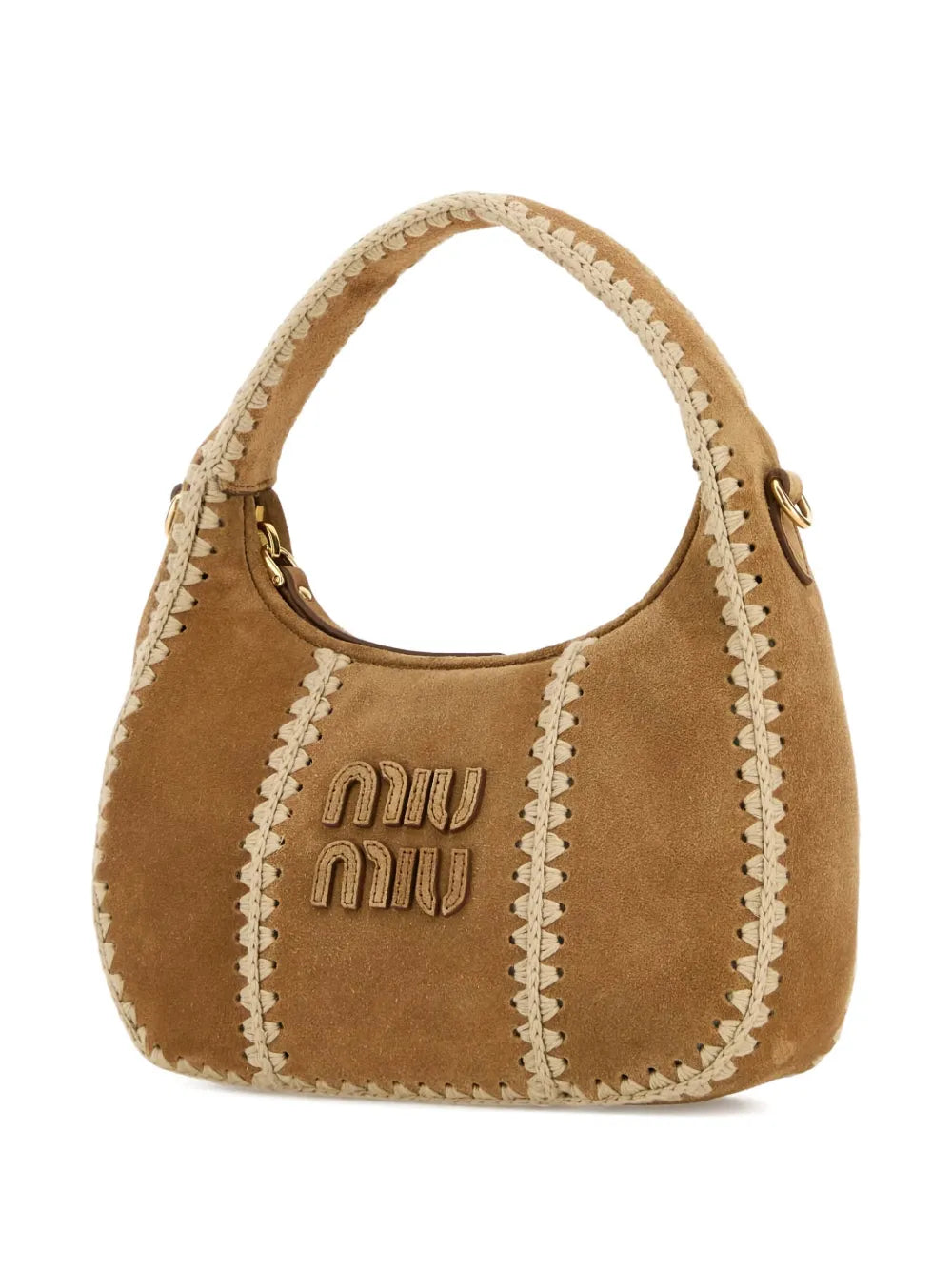 Miu Miu Wander Suede Braided Shoulder Bag — Same as shown — Size One Size — Back View