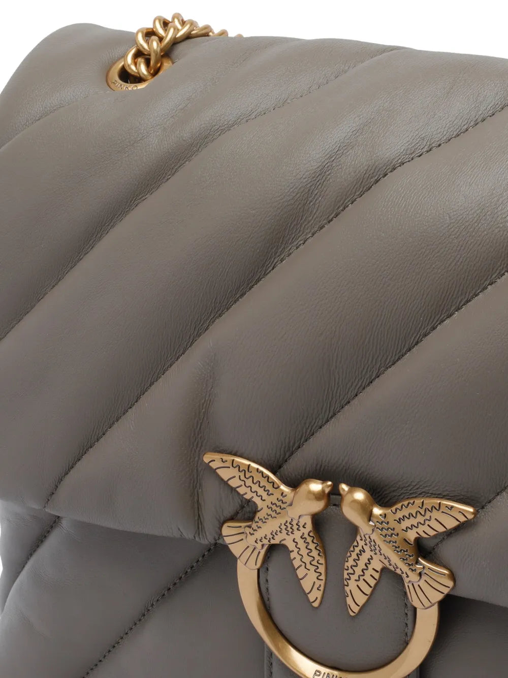 Pinko Quilted Bird Embellished Shoulder Bag — Same as shown — Size One Size — Top View