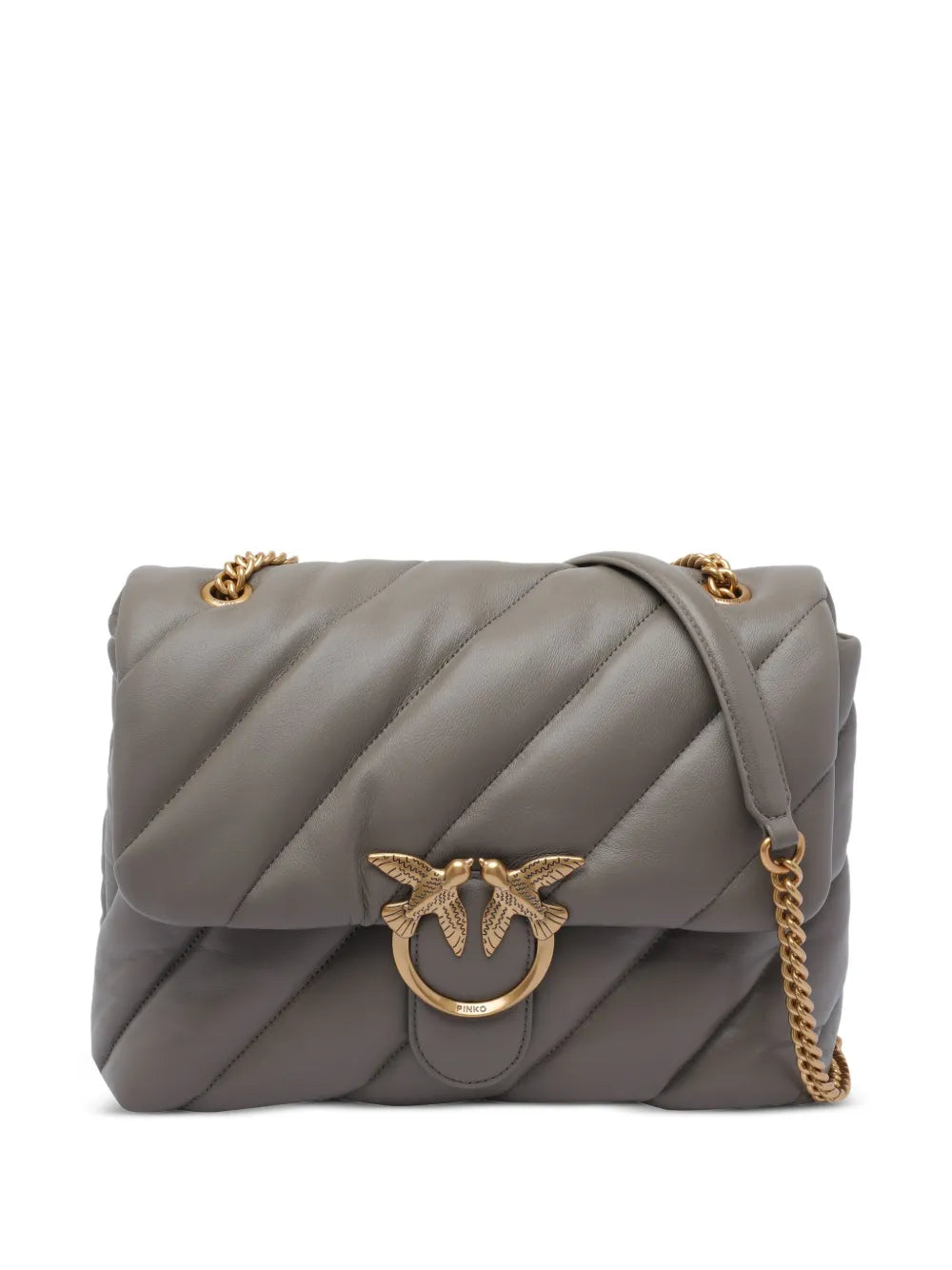 Pinko Quilted Bird Embellished Shoulder Bag — Same as shown — Size One Size — Front View