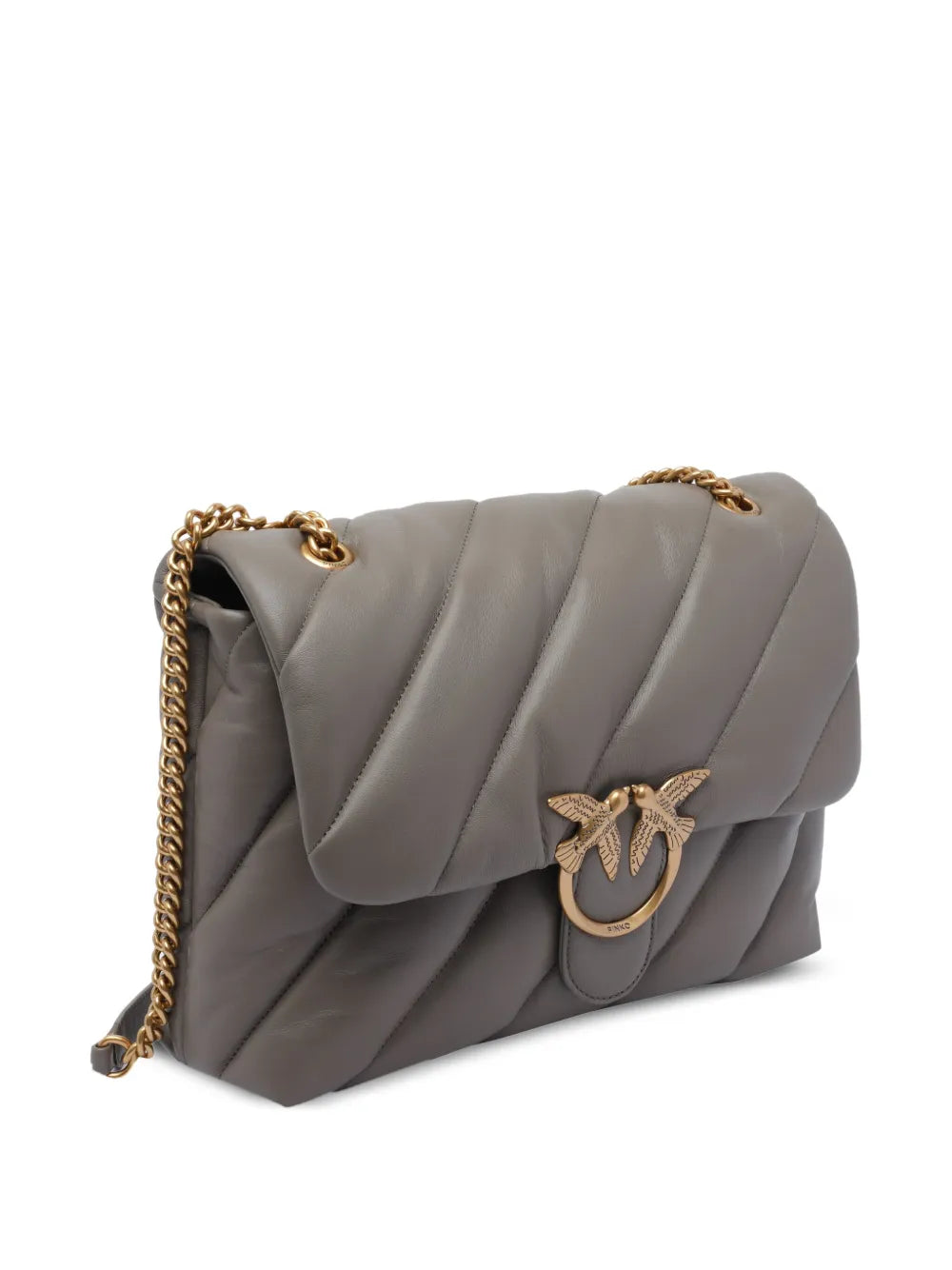 Pinko Quilted Bird Embellished Shoulder Bag — Same as shown — Size One Size — Back View