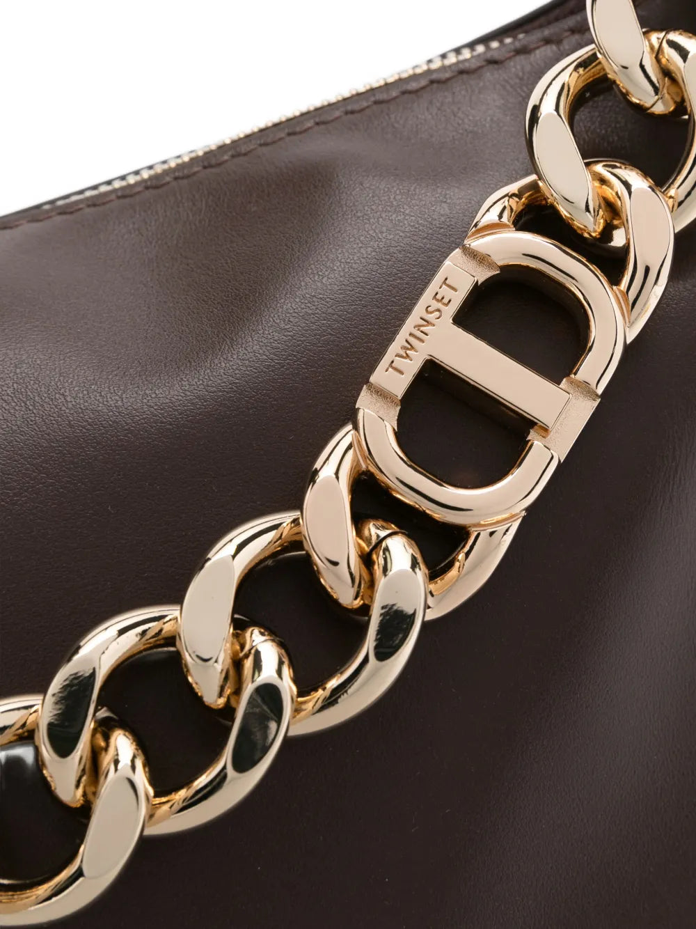 Twinset Medium Liliane Chain Embellished Shoulder Bag — Same as shown — Size One Size — Top View