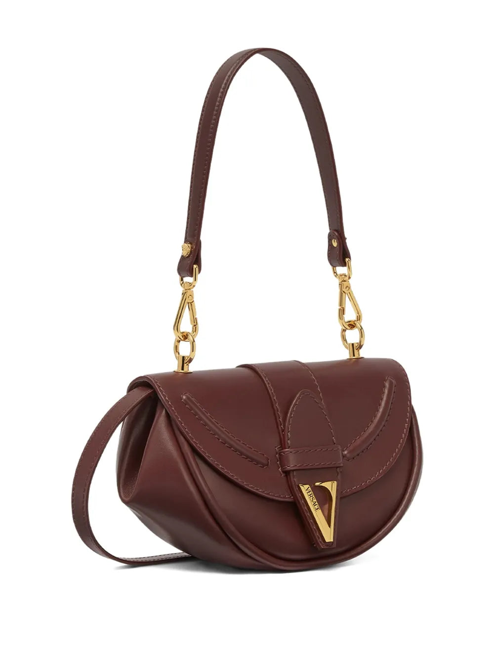 Versace Small Virtus Leather Shoulder Bag — Same as shown — Size One Size — Back View