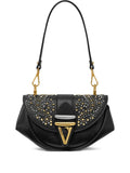 Versace Stud Embellished Shoulder Bag — Same as shown — Size One Size — Front View