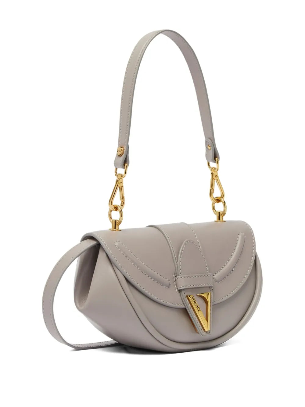 Versace Small Virtus Leather Shoulder Bag — Same as shown — Size One Size — Back View
