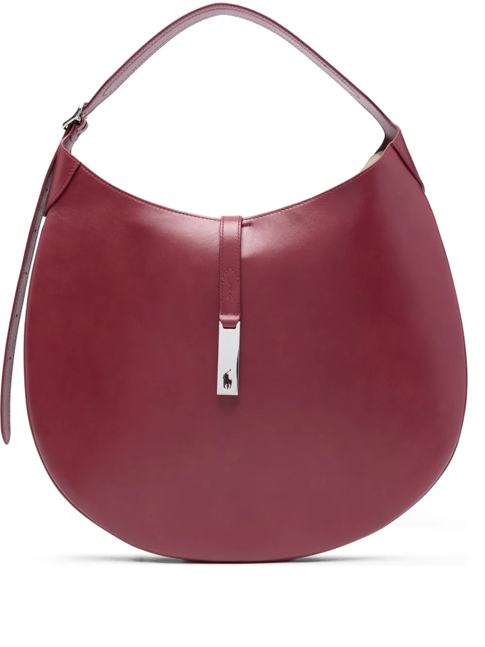 Polo Ralph Lauren Logo Clasp Leather Shoulder Bag — Same as shown — Size One Size — Front View
