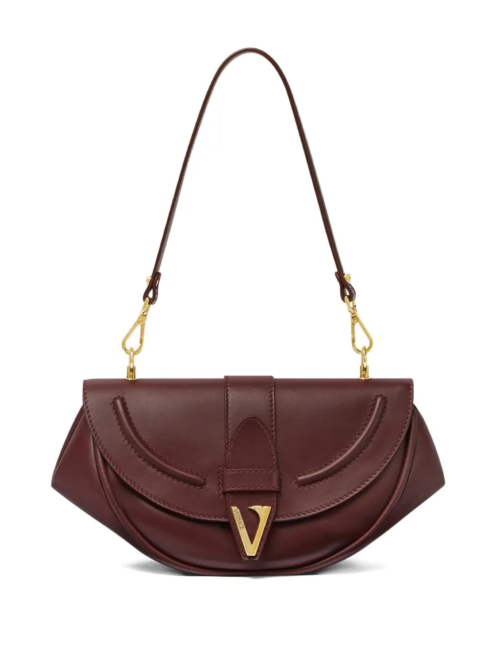Versace Medium Virtus Leather Shoulder Bag — Same as shown — Size One Size — Front View