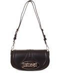 Just Cavalli Curved Flap Logo Plaque Shoulder Bag — Same as shown — Size One Size — Front View