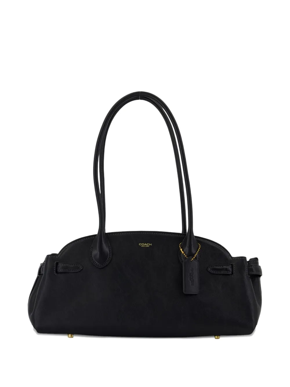 Coach Logo Detail Leather Shoulder Bag — Same as shown — Size One Size — Front View