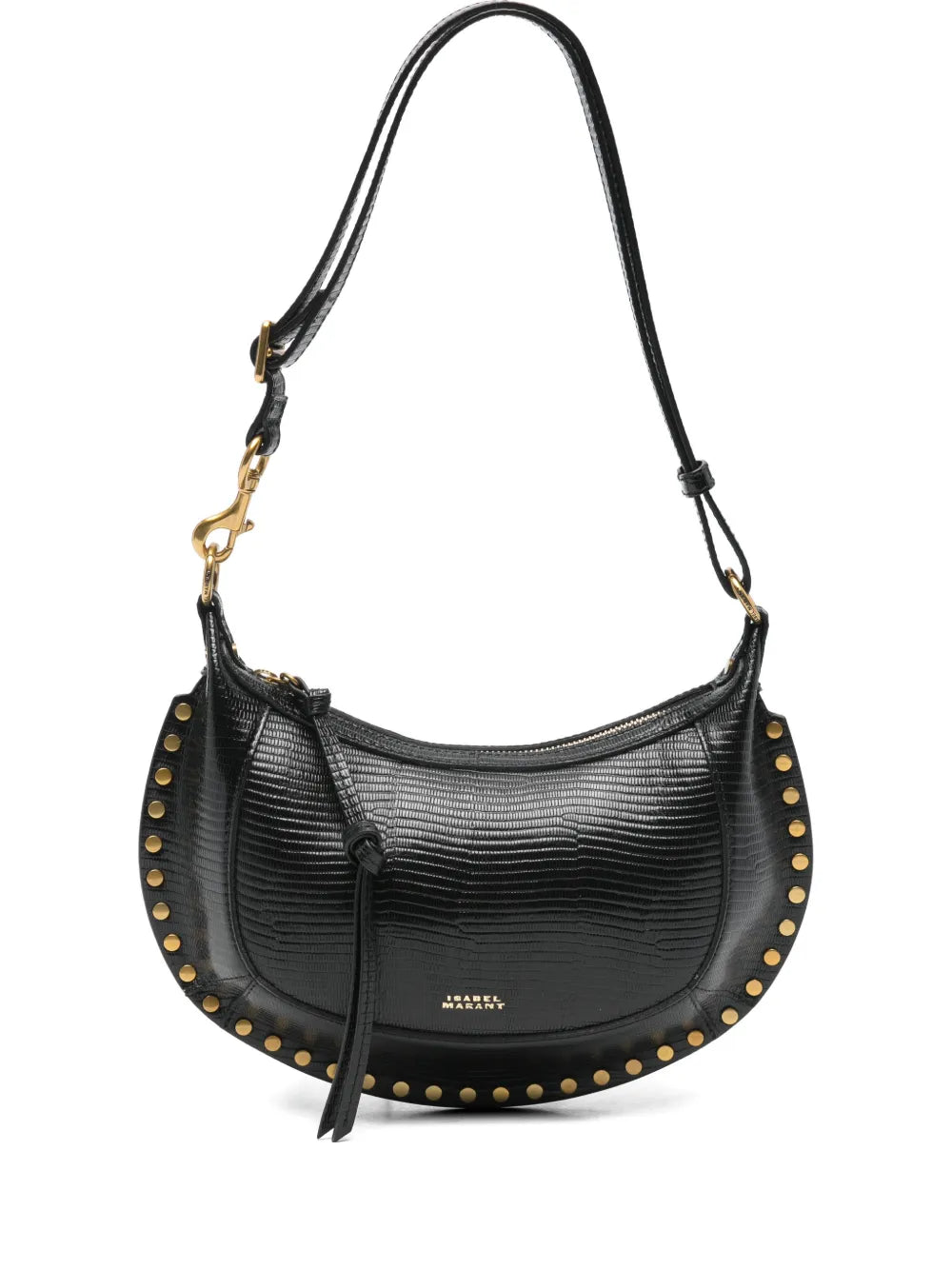 Isabel Marant Oskan Lizard Effect Studded Shoulder Bag — Same as shown — Size One Size — Front View