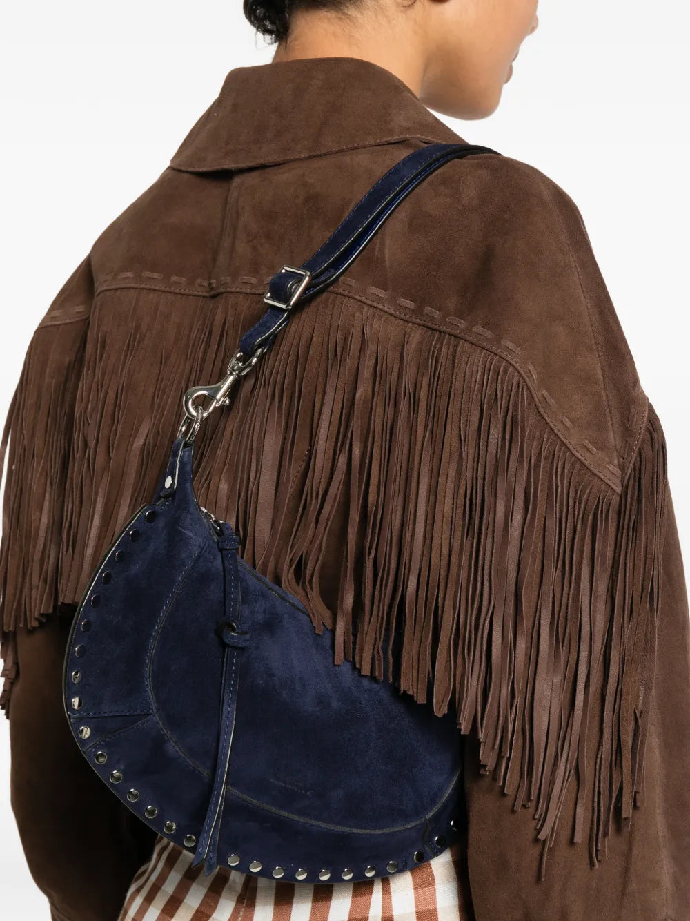 Isabel Marant Oskan Moon Studded Shoulder Bag — Same as shown — Size One Size — Side View