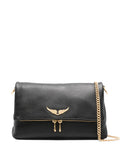 Zadigvoltaire Rocky Grained Leather Shoulder Bag — Same as shown — Size One Size — Front View