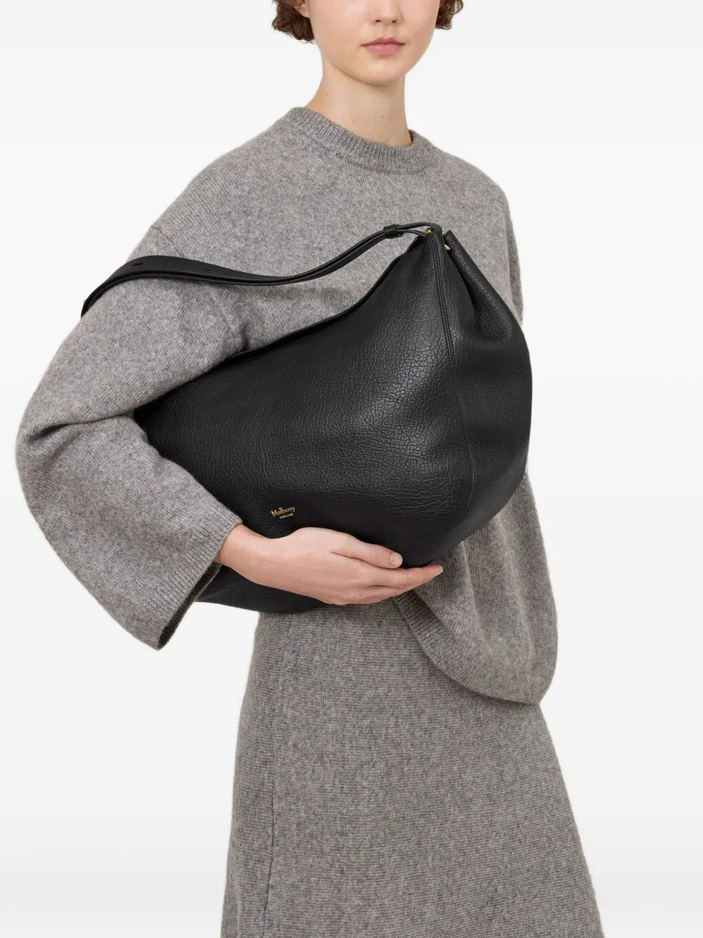Mulberry Meadow Curved Leather Shoulder Bag — Same as shown — Size One Size — Side View