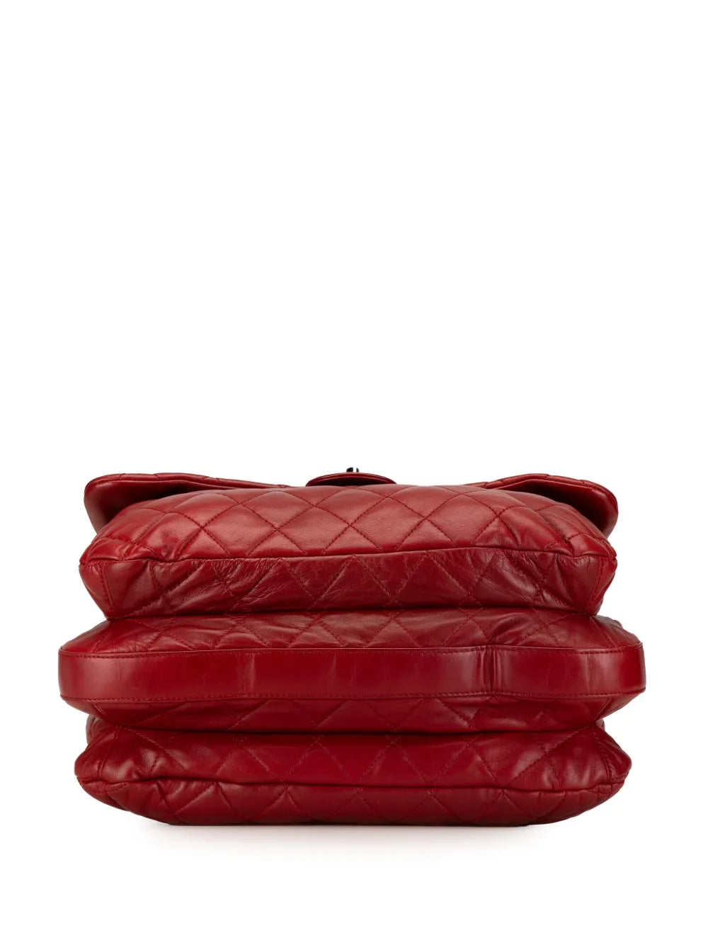 Chanel Pre Owned 2011 Maxi Lambskin 3 Accordion Flap Shoulder Bag — Same as shown — Size One Size — Back View