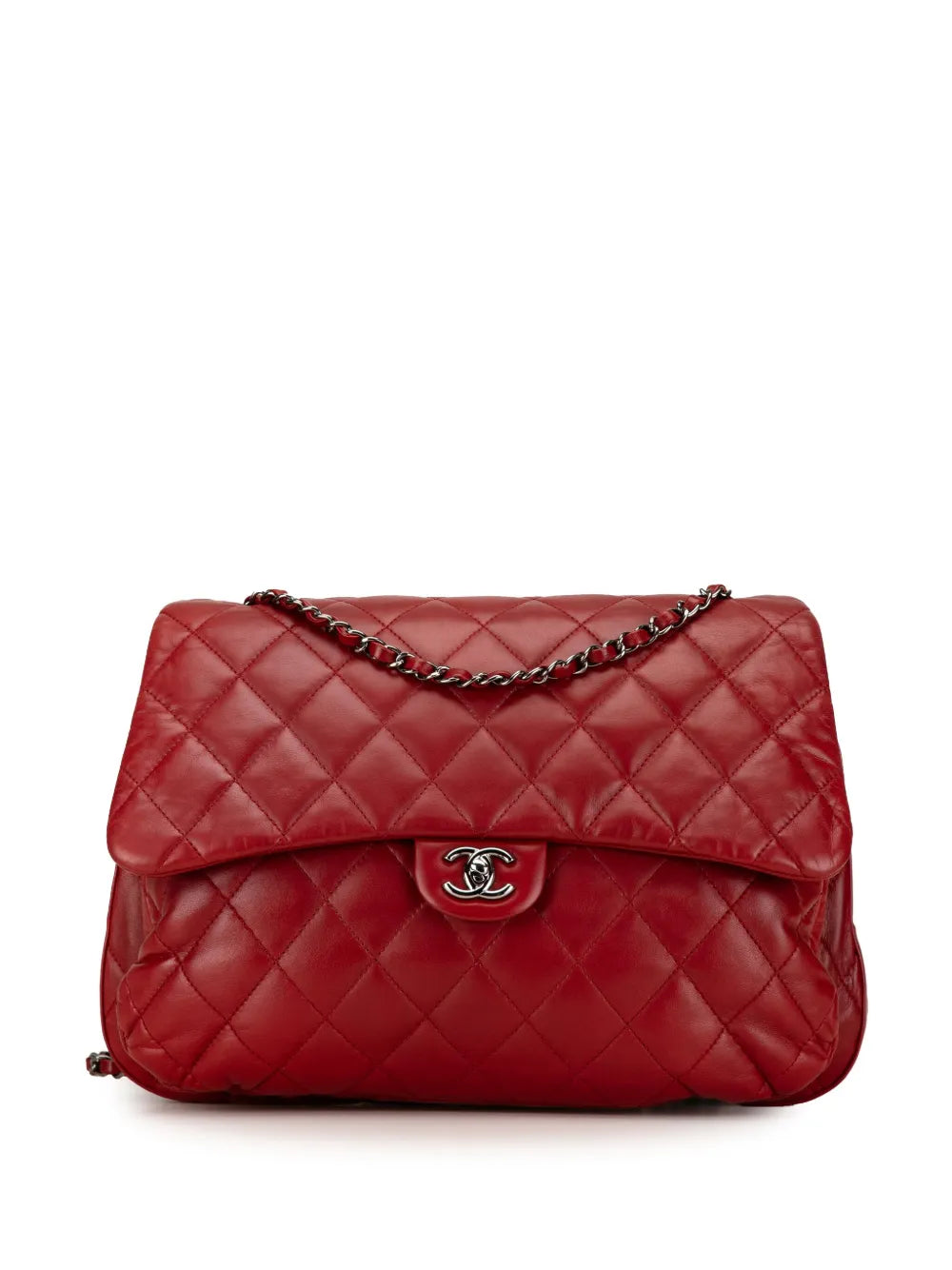 Chanel Pre Owned 2011 Maxi Lambskin 3 Accordion Flap Shoulder Bag — Same as shown — Size One Size — Front View
