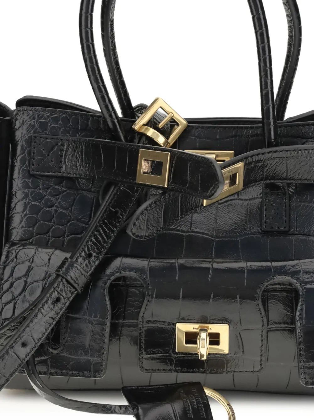 Balenciaga Crocodile Effect Top Handle Shoulder Bag — Same as shown — Size One Size — Top View