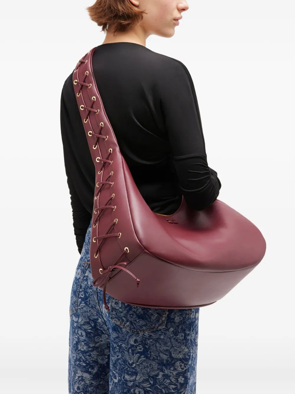 Ganni Medium Hobo Shoulder Bag — Same as shown — Size One Size — Side View
