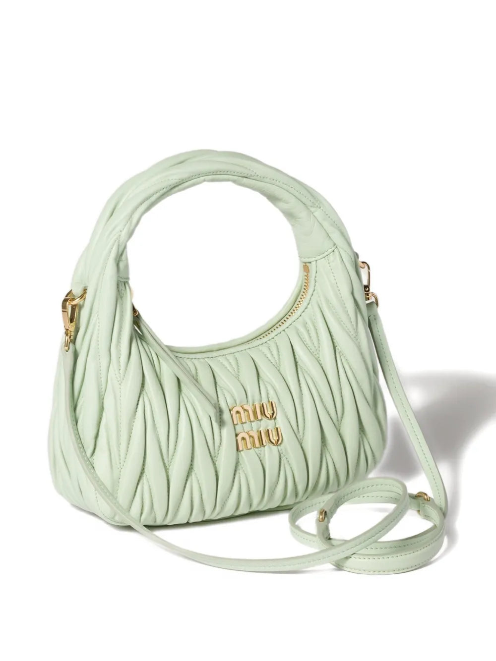 Miu Miu Wander Leather Shoulder Bag — Same as shown — Size One Size — Side View