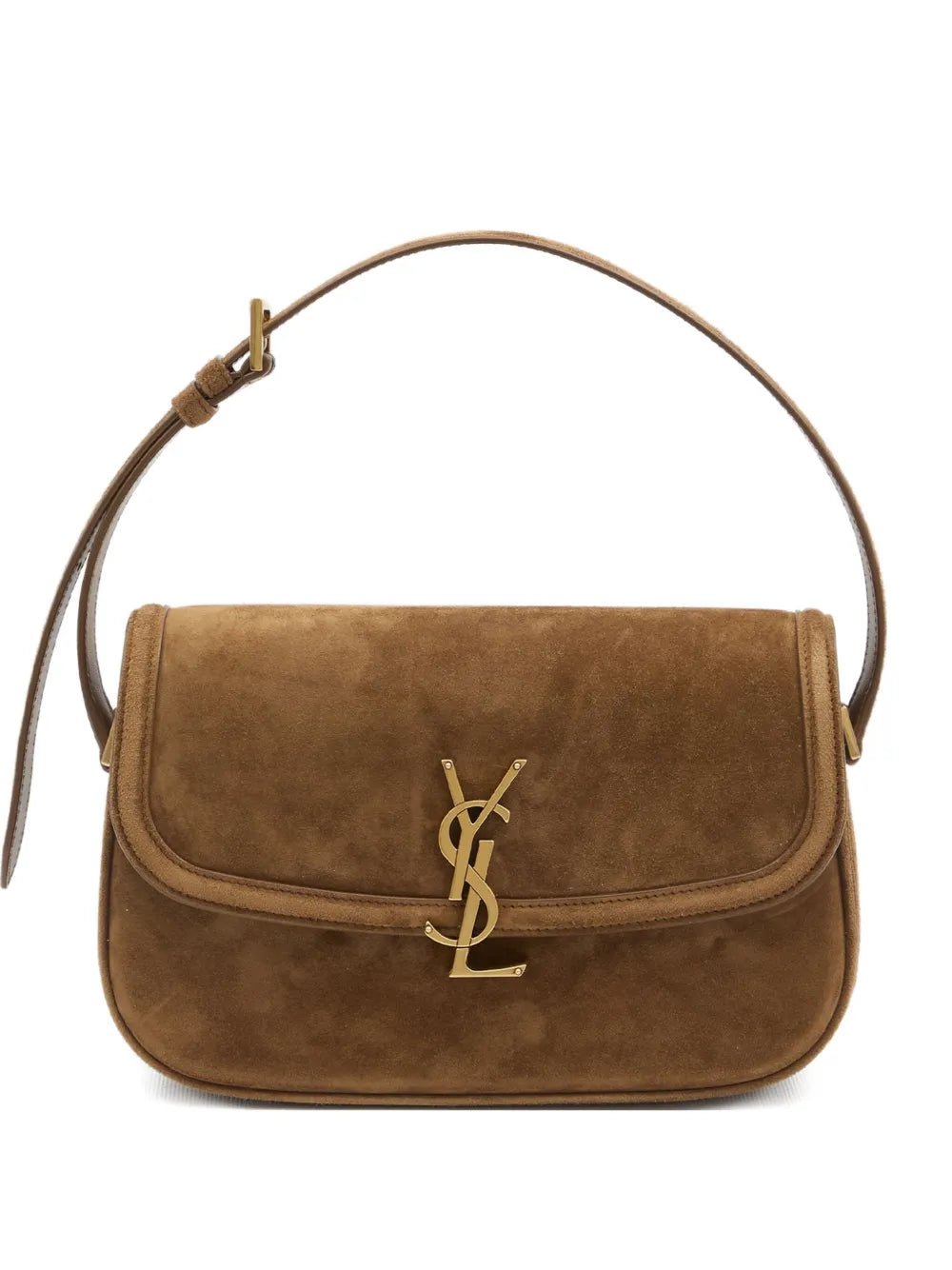 Saint Laurent Cassandre Suede Shoulder Bag — Same as shown — Size One Size — Front View