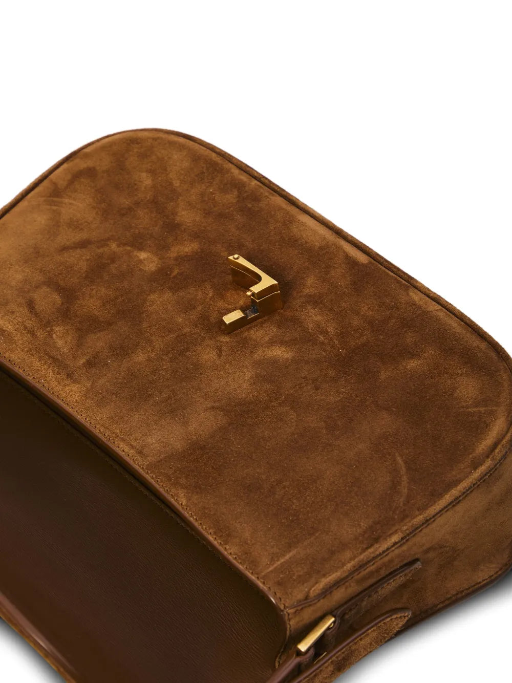 Saint Laurent Cassandre Suede Shoulder Bag — Same as shown — Size One Size — Top View