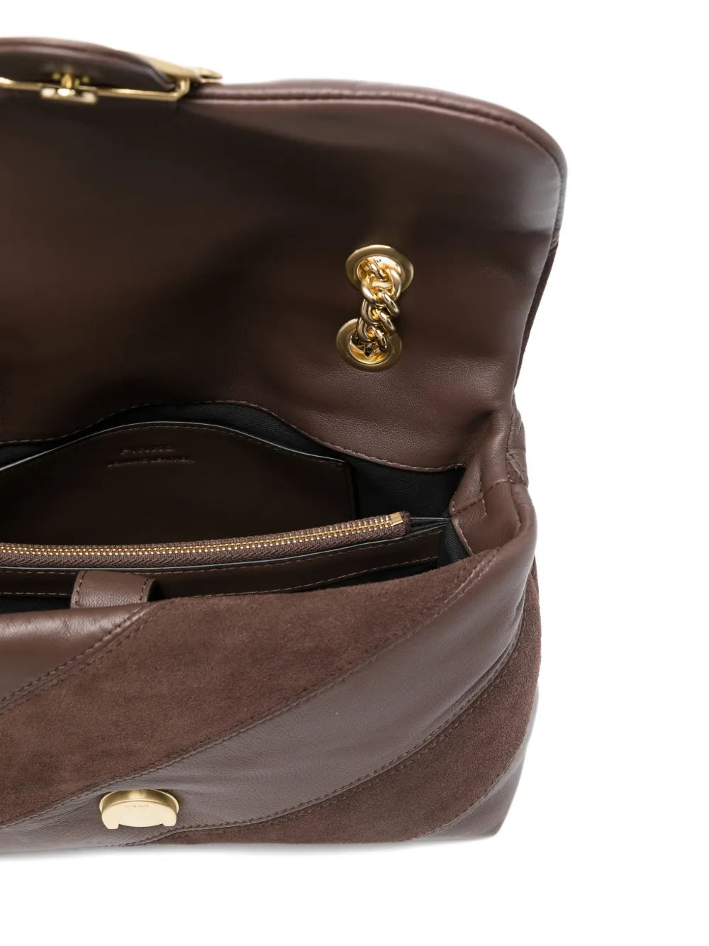 Pinko Love Leather Suede Diagonal Stripe Shoulder Bag — Same as shown — Size One Size — Detail View