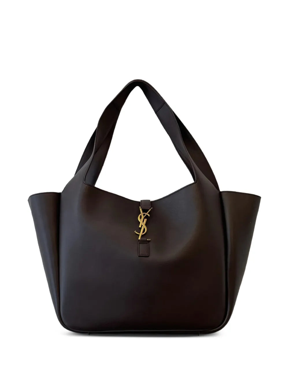 Saint Laurent Logo Plaque Leather Shoulder Bag — Same as shown — Size One Size — Front View