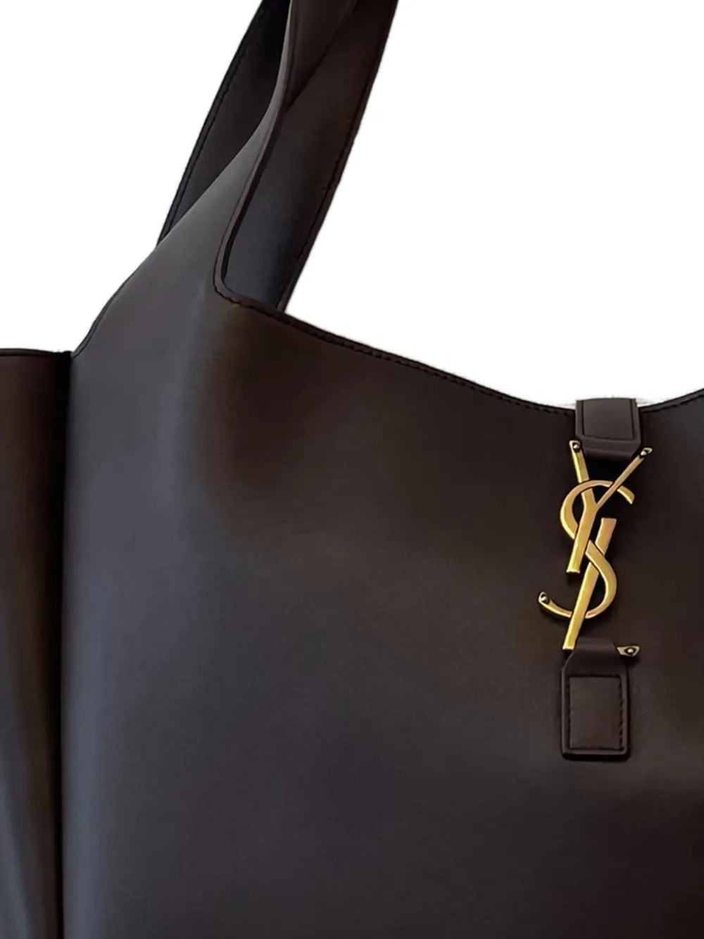 Saint Laurent Logo Plaque Leather Shoulder Bag — Same as shown — Size One Size — Side View