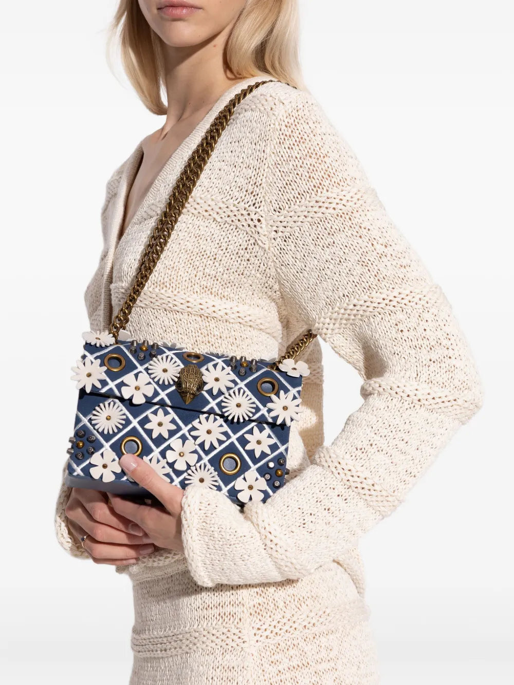 Kurt Geiger London Small Kensington Flower Embellished Shoulder Bag — Same as shown — Size One Size — Side View