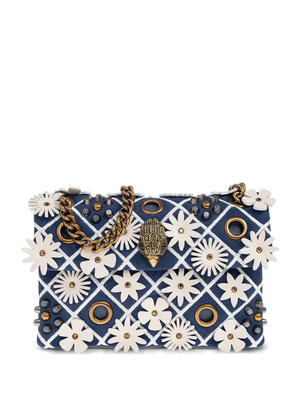 Kurt Geiger London Small Kensington Flower Embellished Shoulder Bag — Same as shown — Size One Size — Front View