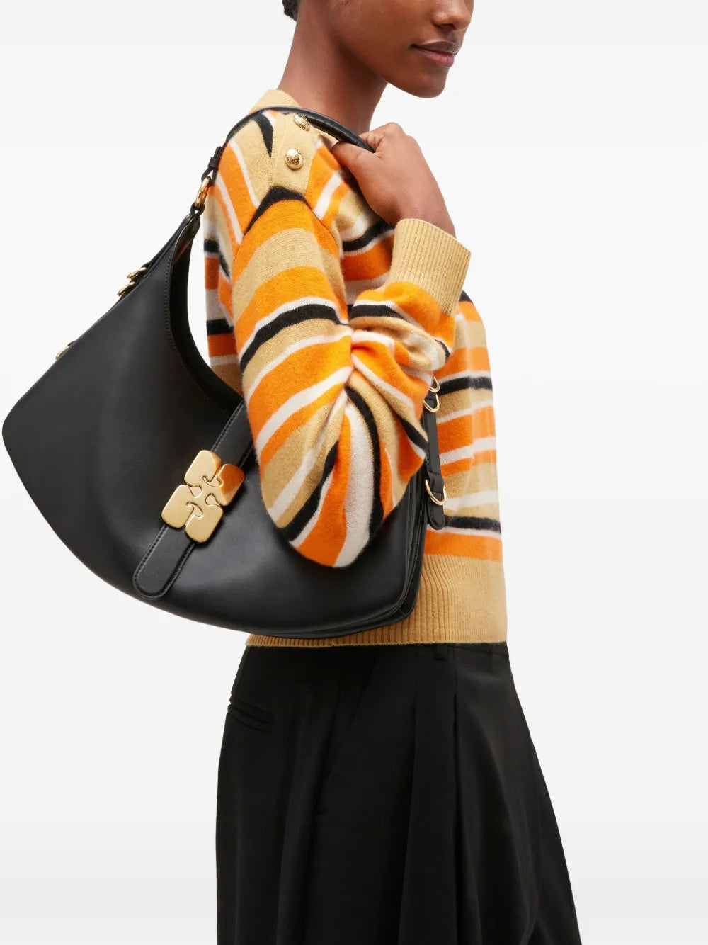 Ganni Crescent Shoulder Bag — Same as shown — Size One Size — Side View