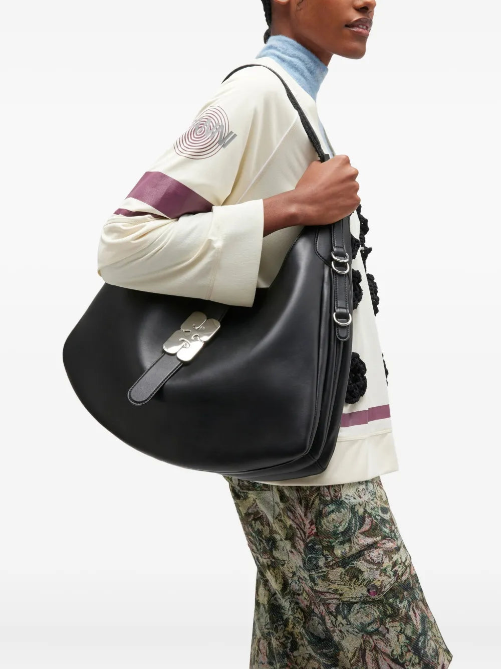 Ganni Hardware Detail Shoulder Bag — Same as shown — Size One Size — Side View