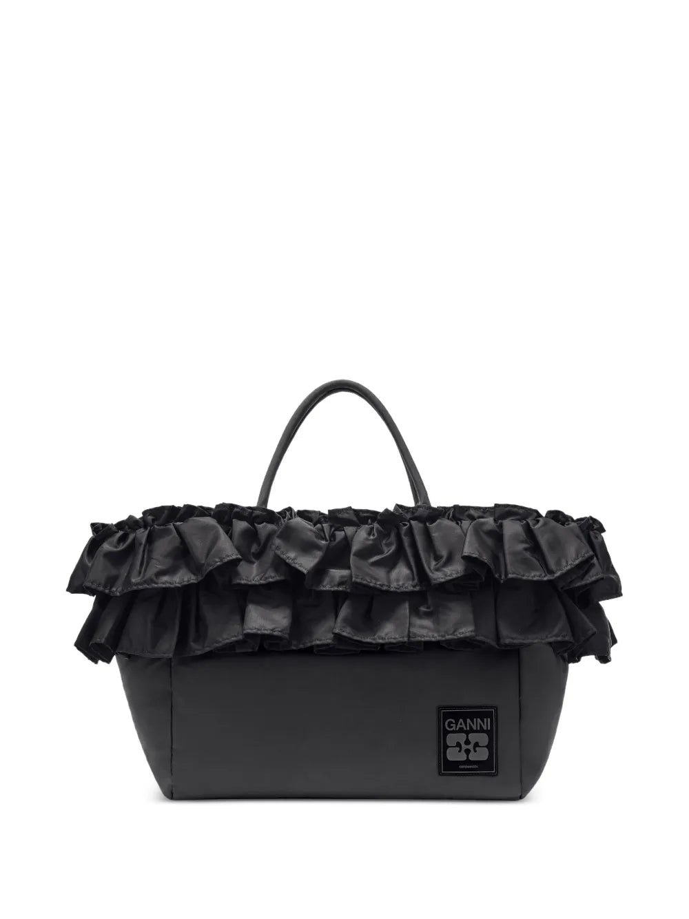 Ganni Ruffled Detail Shoulder Bag — Same as shown — Size One Size — Front View