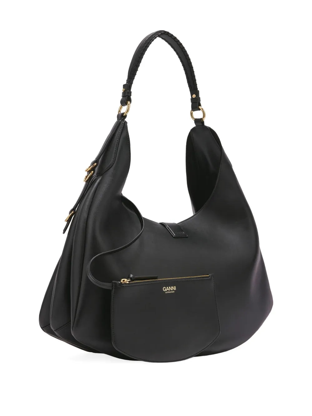 Ganni Detailed Hardware Shoulder Bag — Same as shown — Size One Size — Back View