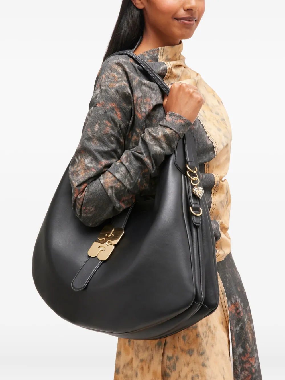 Ganni Detailed Hardware Shoulder Bag — Same as shown — Size One Size — Side View
