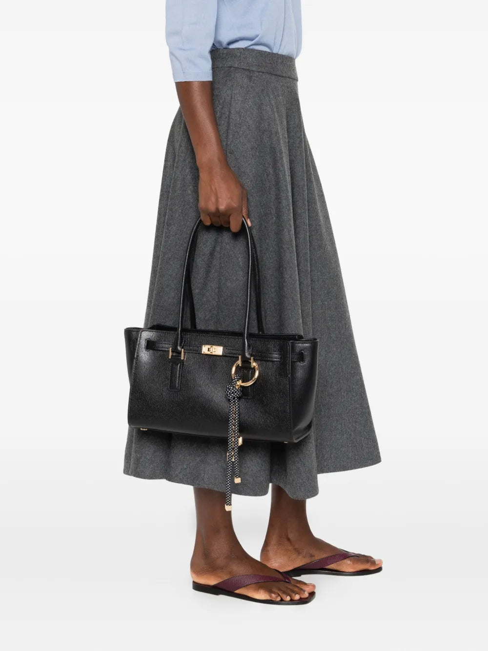 Michael Michael Kors Double Handle Leather Shoulder Bag — Same as shown — Size One Size — Side View