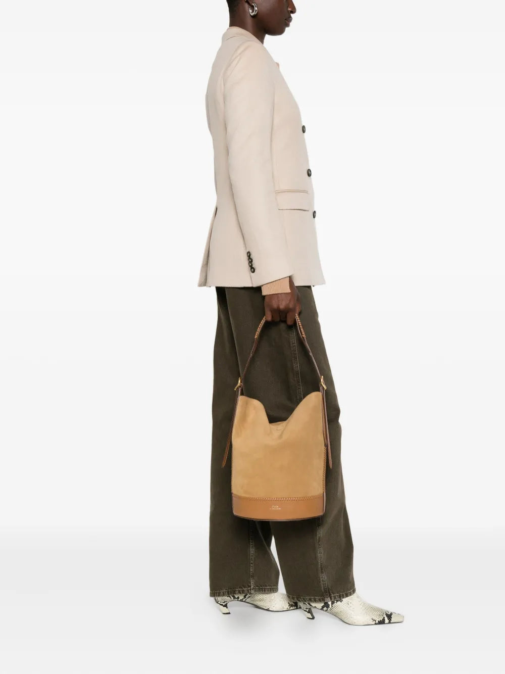Polo Ralph Lauren Medium Secchiello Braided Handle Bucket Bag — Same as shown — Size One Size — Side View