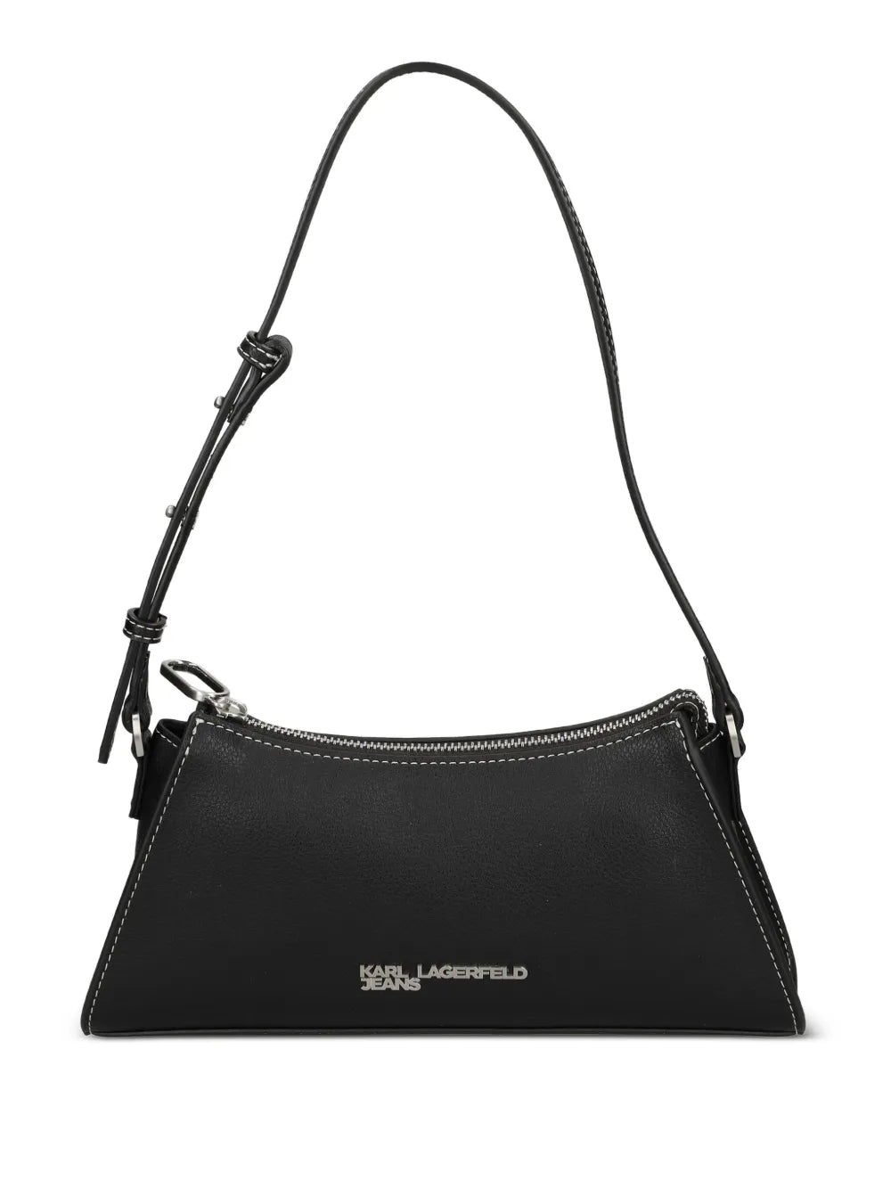 Karl Lagerfeld Jeans Zip Detail Curved Shoulder Bag — Same as shown — Size One Size — Front View