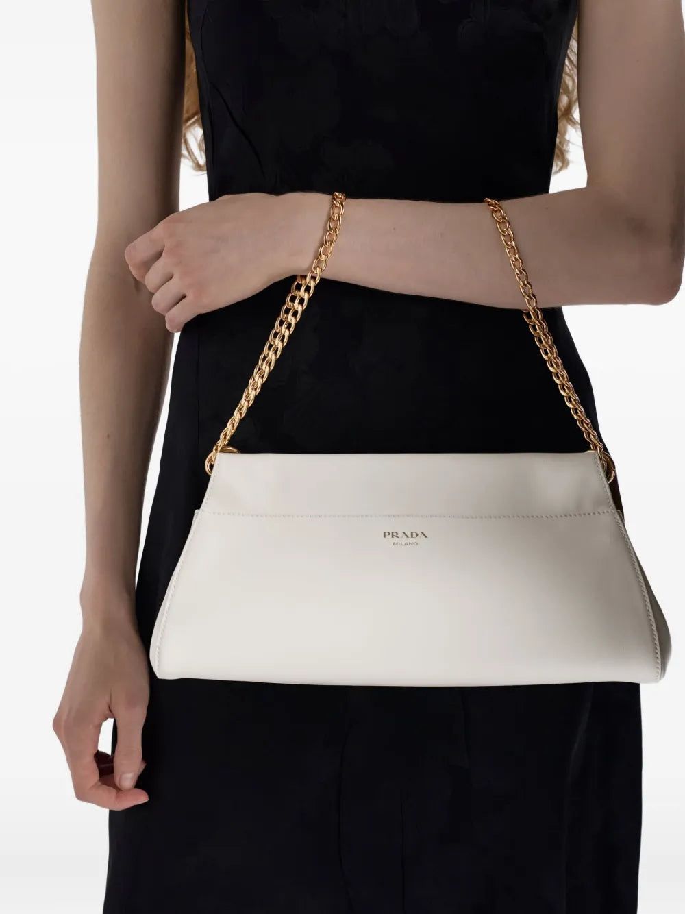 Prada Enchaine Chain Strap Leather Shoulder Bag — Same as shown — Size One Size — Side View